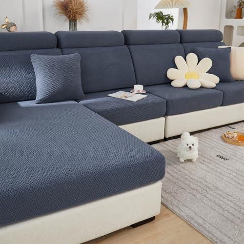 Disayu Sofa Covers Couch Covers for Sofa Pet Friendly Couch Cushion Covers Universal Sofa Covers Washable Stretch Slipcovers for Sectional Sofa (Texture Metal Gray,Large Single Seat Cover)