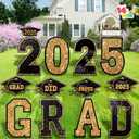 JOYIN 14 Pcs Graduation Yard Signs Class of 2025, Black & Gold Congrats Grad Lawn Stakes with 28 Stakes for 2025 Graduation Party Decorations Outdoor, College High School Party Supplies
