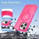 3 x Magnetic for iPhone 16 Pro Max Case, [Compatible with Magsafe] [Translucent Matte] Slim Shockproof Women Men Girls Protective Phone Case for iPhone 16 Pro Max 6.9 inch, Hot Pink