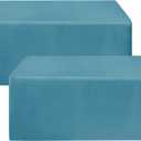 HolidayIdeas 2 Pack Fitted Tableclothes - 48 x 24 Inch - Teal Rectangle Tablecloths for 4 Foot Tables, Polyester Fabric Table Covers for Parties, Baby Shower, Wedding, Trade Show
