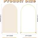 7.2FT Wedding Arch Backdrop Stand and Beige Arch Cover, Beige Spandex Fitted Backdrop Cover and Gold Wedding Arch Frame for Birthday Party Wedding Ceremony Bridal Baby Shower, Parties Decoration.