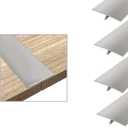 4pcs Grey T Molding Floor Transition Strip, 4ft x 1.6in Aluminum Laminate Transition Strip for Flooring - Floor Flat Divider Strip Doorway Edge Trim for Joining Floor Gaps, Threshold