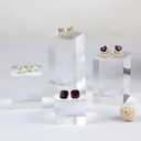 Clear Square Acrylic Plexiglass Plastic Cubes Rod Peg 4 pack