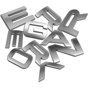 Replacement 3D Raised Front Head ABS Letter Decal Rear Letters Emblem Tailgate Letter Rear Emblem Sports Line Badge Compatible with RxxxE and RxxxR (Matte Silver)