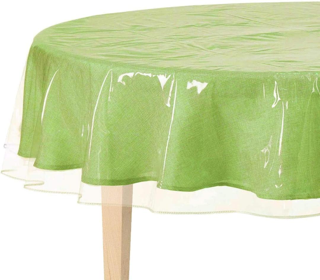 BNYD Clear Plastic Tablecloth Protector, Table Cloth Vinyl (70" Round)
