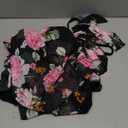 Avidlove Women Lace Kimono Robe Babydoll Sexy Lingerie Mesh Chemise Nightgown Cover Up (Small, Black Flower)