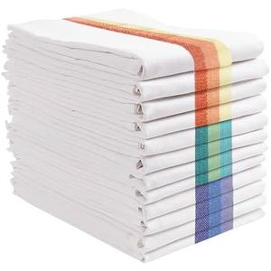 GREEN LIFESTYLE Kitchen Dish Towels Set of 9-Tea Towels 100% Cotton. Large Dish Cloths 28"x20" Soft and Absorbent Great for Home or Restaurant