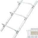 3-Step Window Well Ladder Straight, Heavy Duty Steel Wall Mounted Ladder, Powder-Coated Basement Egress Window Ladder 34.2" Lx17.3 W, White