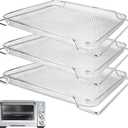 Air Fryer Basket for Breville Smart Oven Air Fryer Pro, 3pcs Stainless Steel Mesh Baskets Air Fryer Accessories, Mesh Tray for Oven, Microwave Ovenro (for Breville:16.5"D x 12"W x 1.1"H)