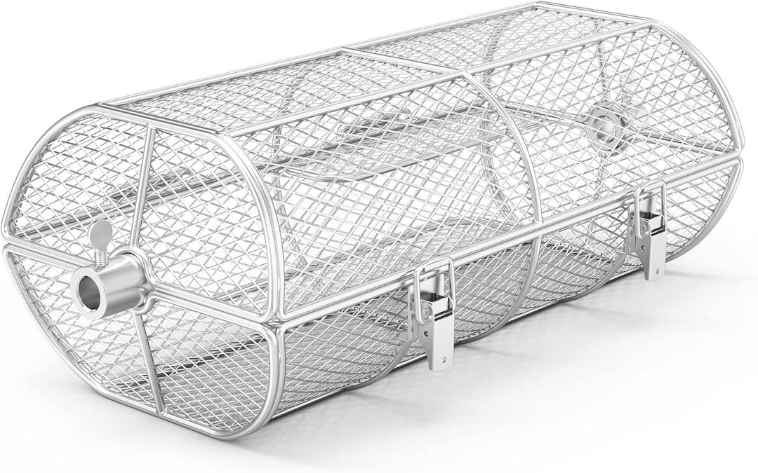 onlyfire Universal Stainless Steel Rotisserie Grill French Fries Basket Fits for Any Gas Grill
