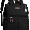 Maelstrom Cooler Backpack, 36 Cans Insulated Backpack Cooler, Soft Leakproof Double Deck Cooler Bag, Lightweight Lunch Backpack for Men & Women,Perfect for Beach Travel, Camping & Work-Black (Large)