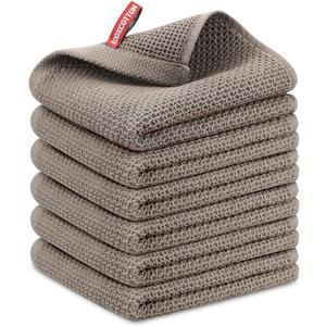 Nialnant 6 Pack KitchenTowels,Super Absorben & Soft Dish Towels for Drying Dishes,Kitchen Gadgets,Cleaning Rags,Hand Towels-13 x 28 Inch,Brown