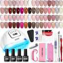 JODSONE 36Pcs Jelly Gel Nail Polish Kit with 4 Functional Gel for All Seasons