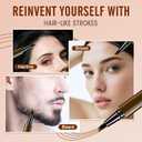 2 x AWROSE Eyebrow Pencil, 3 Pack 3D Microblading 4-Tip Eyebrow Pen, Magic Precise Natural Waterproof Eye Brow Pen with Hair Like Strokes, 4 Fork Tip Multi-Used Eye Brow Pencils for Women/Men (Dark Brown+Light Brown+Black)