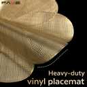 FAVE Luxury Gold Round Table Mats Set of 6, 15 Inch Wipeable Heat Stain Resistant PVC Placemats for Kitchen Dining, Holiday Decor,Parties,Weddings and Daily Use(Flower)