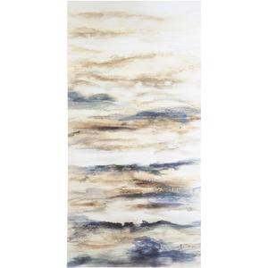 Signature Design by Ashley Joely Abstract Wall Art, Gallery Wrapped Canvas, Modern Design, Hand Painted, Hang Vertically or Horizontally, 60" x 30", Blue & Tan
