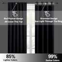 RYB HOME Basement Bathroom Kitchen Cafe Blackout Privacy Curtains, Short Insulating Light UV Heat Blocking Privacy Curtain Tiers for Laundry Room, Width 34 by Length 30, Black, 2 Panels