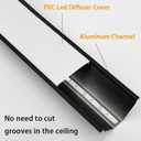 6 Pack 3.2ft LED Channel Aluminum Crown Moulding LED Diffuser Track for Ceiling Indirect Lighting, Top Corner Aluminum Strip for Ceiling Lighting Cornice Coving Decor (Gold)