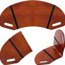 30.5" Wood Curved Lap Desk Table Tray with Handles Wooden Foldable Desk Wood Curved Bed Wooden Lap Board Keyboard Tray for Laptop Computer Mouse(Reddish Brown)