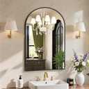 Sweetcrispy 20"x30" Arched Black Bathroom Mirrors for Wall, Bathroom Mirrors for Over Sink, Metal Framed with HD Shatter-Proof Glass for Entryway, Living Room, Bedroom