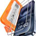 BossKiss for iPhone 15/iPhone 16 Screen Protector, TOP 9H Hardness Military Grade Shatterproof HD Tempered Glass, Full Coverage Anti-Scratch Easy Installation Case Friendly 2 Pack