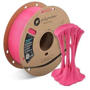 Polymaker PLA Pro 3D Printing Filament Magenta 1.75mm 1KG, High-Impact Tough PLA, Fast Printing up to 300mm/ s, High Speed New Formula, Easy to Print on Most FDM Printers, No Enclosure Required