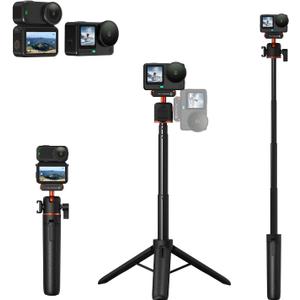 21" Action 6 Camera Tripod, Magnetic Quick Release Adapter Selfie Stick Extended Pole Handle Grip with 360 Ball Head & Cold Shoe Mount, Mini Table Desk Tripod for DJI Osmo Nano Accessories