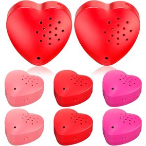 6 Pcs 20 Seconds Valentine's Voice Recorder for Stuffed Animal Heart Shape Sound Recorder Push Button Recordable Device Sound Module for Gift Recording Voice Message(Red, Rose Red, Pink)