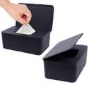 Seposeve 2 Pack Wipes Dispenser, Wipe Holder for Baby & Adult, Refillable Wipe Container, Keeps Wipes Fresh, Far from Dirty Wipes, Easy to Open/Close Wipes Pouch Case. (2 Black)
