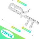 2 x 12 Pack 2-1/8 Inch Valance Clips for Blinds, Clear Plastic Blind Valance Replacement Clips for Wood or Faux Wood Window Blinds with Groove Back, Hidden Invisible Design Blind Cover Clips