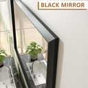 SMIROR Matte Black Bathroom Mirror for Over Sink 55x 40 inch, Metal Thick Frame Rectangle Vanity Mirror for Wall, Anti-Rust, Horizontally or Vertically Mounted