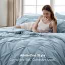 Bedsure King Size Comforter Set Light Blue - Bed in a Bag Bedding Set 7 Pieces, GentleSoft Pintuck Bed Set Gift for Family, Pinch Pleat Light Blue Comforter with Sheets, Pillowcases & Shams
