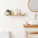 Oak Floating Shelves 12 inches Floating Wood Shelf Wall Mounted with Lip Brackets for Bedroom Living Room Kitchen Bathroom Rustic Wall Storage Shelves (Upgrade Width 6")