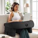 cjc Reading Pillow for Gaming, Memory Foam Gaming Pillow for Lap with Coaster, Hight Adjustable Lap Desk Pillow for Reading, Working, Crocheting or Sitting in Bed Floor Sofa (Black)