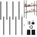 Thyle 4 Pack 36'' Wire Shelving Posts with 50 Clip, Chrome Steel, Black