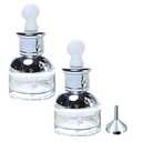 Luxury Clear Glass Dropper Bottles - Thick .7oz (20ml) Leakproof Dropper Bottles for Essential Oils, Perfumes, Face Serums, Beauty & Personal Care, Tinctures, Travel (20ml Gold)