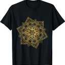 Mandala Sacred Fractal Geometry Art Yoga Mantra Good Vibes T-Shirt, XL