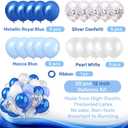 1200PCS Artificial Flower Petals & 20PCS Balloons Set for him boyfriend husband, Valentine's Day, Birthday, Party, Graduations, Balloons Kit (Royal Blue,Sky Blue, White)