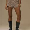 OYOANGLE Women's Gingham Shorts Y2K Elastic Waist Straight Leg Plaid Lounge Shorts with Pocket (Khaki, L)