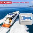 Pyle Hydra Marine Amplifier - Upgraded Elite Series 3000 Watt 8 Channel Bridgeable Amp Tri-Mode Configurable, Waterproof, MOSFET Power Supply, GAIN Level Controls and RCA Stereo Input - PLMRA830BT