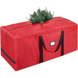 BALEINE 9 ft Christmas Tree Storage Bag, Heavy Duty 900D Oxford Fabric with Reinforced Handles and Dual Zippers Wide Opening, Extra Large Storage Container for Trees and Decorations (Red)