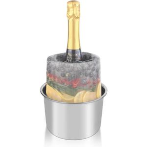 Slushy Machine for Home - 88oz Frozen Drink Maker, 2 In 1 Soft Serve Ice Cream & Slushie Machine with LED Display Champagne Ice Bucket, Wine Chiller Ice Mold (Black) (White)