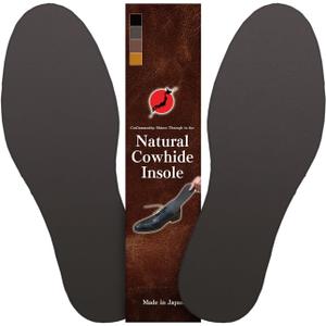 Cowhide Leather Insoles, Deodorizing, Flat Shoe Sole Inserts for Sneakers & Leather Shoes,Thick Genuine, Unisex, Free-Cut (9.8–12.2 Inches) (Tobacco Brown)