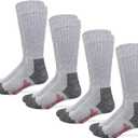 Wrangler mens Riggs Workwear Over the Calf Work Boot Socks 4 Pair Pack (Large, Grey)