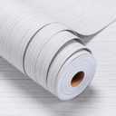 Grasscloth Peel and Stick Wallpaper - White Textured 24in x 393in Fabric Linen Thick Vinyl Contact Paper for Walls
