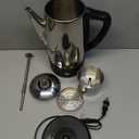 Elite Gourmet EC812 Electric 12-Cup Coffee Percolator with Keep Warm, Clear Brew Progress Knob Cool-Touch Handle Cord-less Serve, Stainless Steel