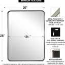 Mirrors for Wall, 20x28’’ Brushed Nickel Bathroom Mirror, Rounded Rectangle Mirrors for Vanity, Anti-Rust SUS304, Tube Metal Frame, 1’’ Deep Wall Mounted Vertically/Horizontal