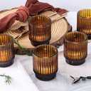 8 Pcs Amber Votive Candle Holders
