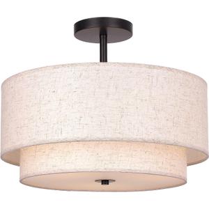 FRIDEKO HOME Ceiling Light Fixture-15.7 inch Light Fixtures Ceiling Mount with 2-Layer Fabric Shade Drum Light Fixture for Bedroom Living Room Kitchen Foyer Hallway