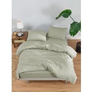 100% Cotton Jersey Duvet Cover Set - Ultra Soft & Breathable - All-Season Comfort - Easy Fit with 4 Corner Ties - Includes 2 Pillowcases - 3-Piece Bedding Set (Mineral Green, King/Cal King)